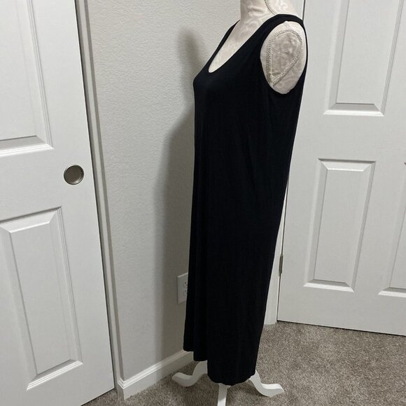 Noblu Women's Black Sleeveless  Dress Boho Lagenlook Spa Medium Large - Picture 3 of 9